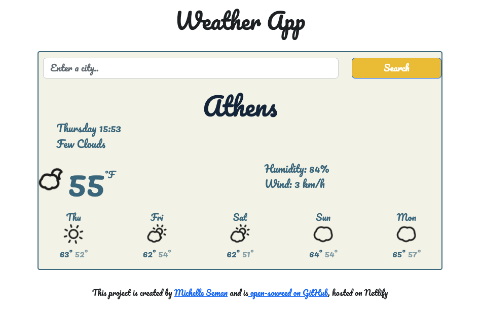 react weather app image